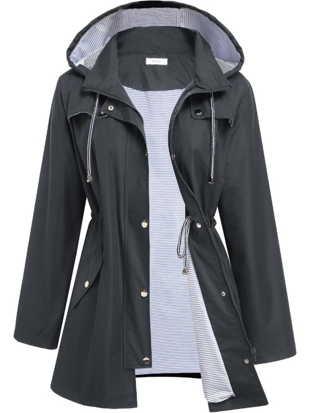 Lightweight Waterproof Rain Jacket for Women - Lined Trench Coat, Stylish